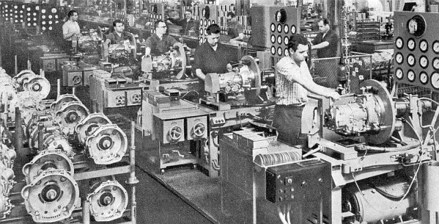 Produkcja skrzyń automatycznych w fabryce w Hedelfingen, lata. 60.