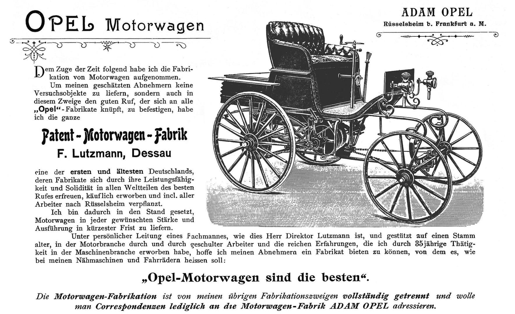 125 lat temu Opel rozpoczął produkcję samochodów