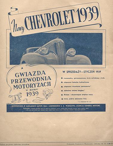 Przedwojenne reklamy samochodów produkowanych w Polsce i na Świecie