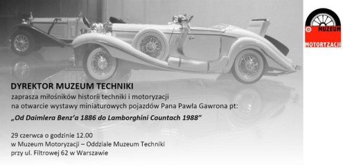 „Od Daimlera Benza 1886 do Lamborghini Countach 1988” – wystawa miniaturowych pojazdów