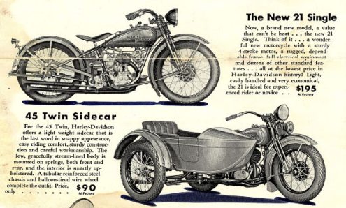 Koniec wózków bocznych od Harleya-Davidsona