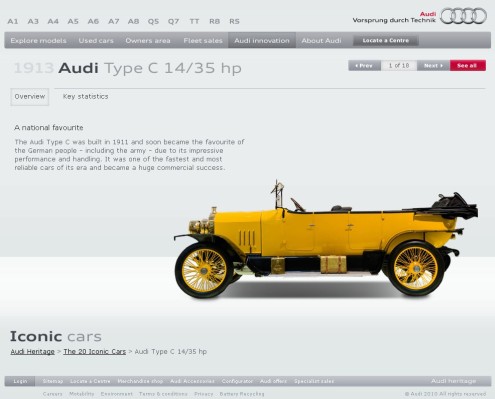 Audi UK prezentuje wirtualny salon samochodów zabytkowych